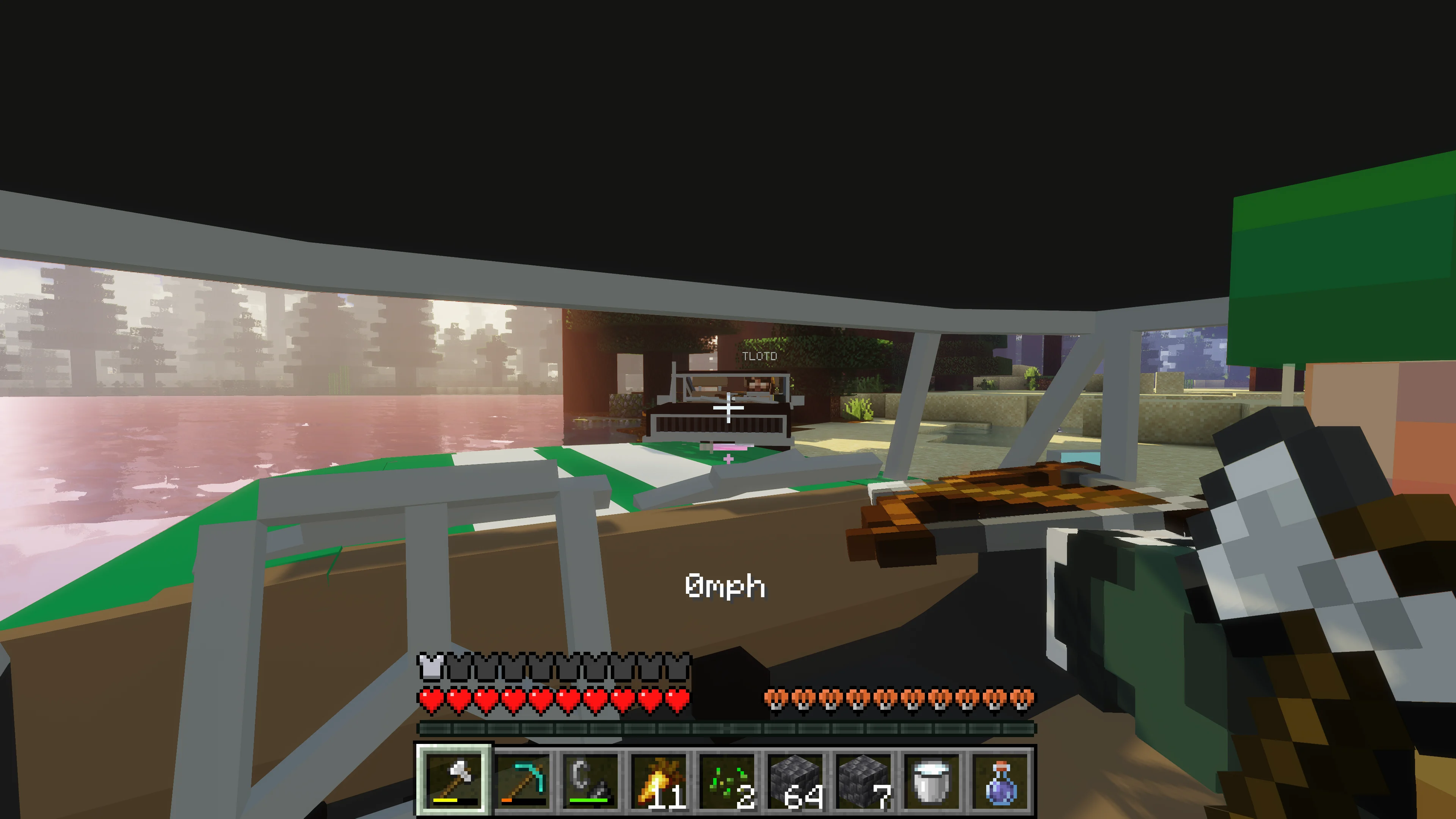 A player duo meeting another player in their ride